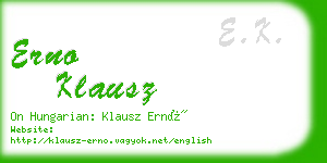 erno klausz business card